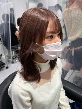 セミロング カラー ヘアアレンジ マツエク・マツパ EMANON池袋3rd所属・ブリーチなしカラー｜ なおき｜池袋美容師のヘアスタイル
