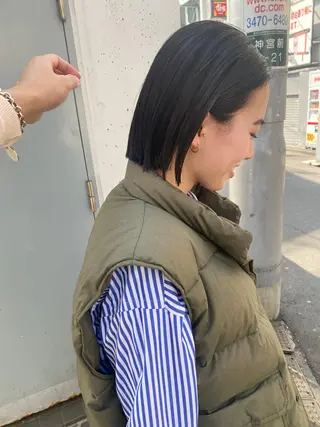 ショート カラー ヘアアレンジ 韓国風×透明感カラー 髪質改善オタベシンヤのヘアスタイル