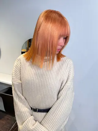 セミロング カラー ヘアアレンジ maoブリーチ無し 似合わせカラーのヘアスタイル