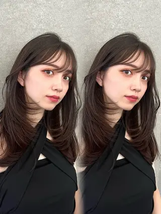 セミロング カラー 山崎/ボブ縮毛矯正 レイヤー髪質改善のヘアスタイル