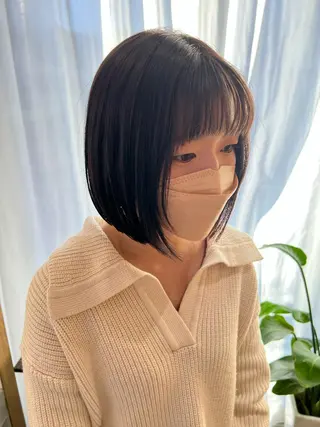 ショート カラー ミディアムパーマ /癖毛パーマのヘアスタイル