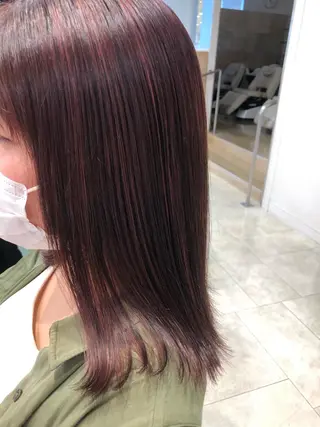 セミロング カラー 似合わせ.ﾍｱｾｯﾄ 得意🌹井上美沙のヘアスタイル