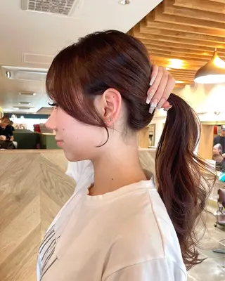 ロング 韓国レイヤー　船橋 徒歩5分/小川友美のヘアスタイル