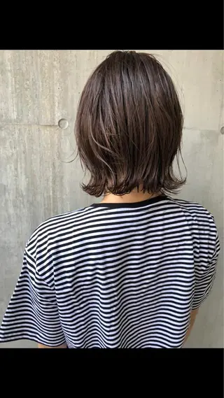 ミディアム ✨色持ちの良い艶 カラー✨蟹江真世のヘアスタイル