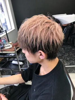 ショート カラー メンズ メッシュカラー 艶髪/西尾 幸樹のヘアスタイル