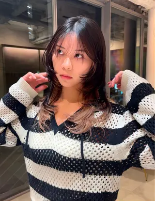 ロング カラー M.SLASH 表参道所属・透明感カラー/パーマ オレンジmiyo⭐️のヘアスタイル