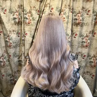 ロング カラー SHIN/レイヤー カット×クロスパーマのヘアスタイル