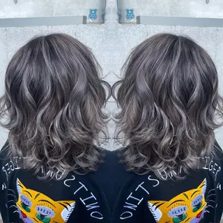 ミディアム カラー 菅 翔太のヘアスタイル