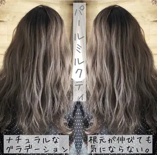 セミロング カラー テトネ タカシのヘアスタイル