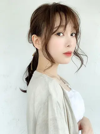 セミロング カラー パーマ ヘアアレンジ ITbyALBUM 中野店のヘアスタイル