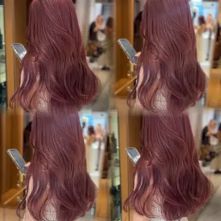 ロング カラー Miyu's所属・𝑨𝑲𝑶 🍒/ ピンクカラーのヘアスタイル