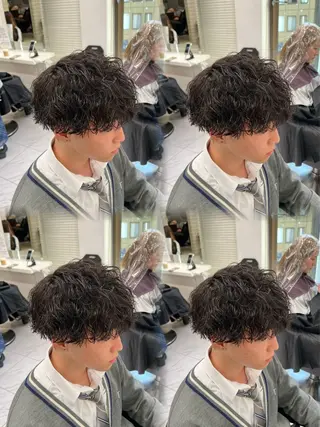 ショート カラー パーマ メンズ 韓国レイヤーカット /REIのヘアスタイル