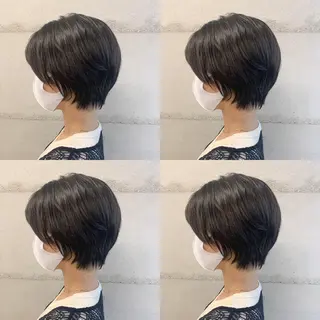 ショート カラー 透明感/オリーブ/ グレージュ/YUKAのヘアスタイル