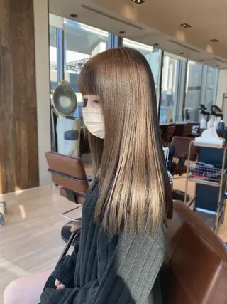 セミロング カラー 佐藤 悠衣/透明感 カラー/似合わせ前髪のヘアスタイル