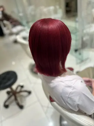 セミロング カラー ボブ/ハイトーン髪質 改善/越谷✨クラモチのヘアスタイル