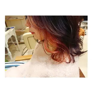 カラー ミディアム ヘアアレンジ ◎モチマル チアキ◎のヘアスタイル