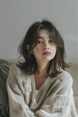 ミディアム 新宿/韓国レイヤー/ 顔まわり/メンズヘアのヘアスタイル