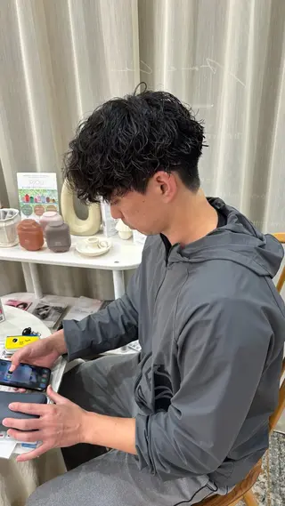 ショート パーマ メンズ 能勢 莉里花のヘアスタイル