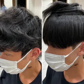 ショート パーマ メンズ 【メンズ縮毛矯正】 田中秀斗のヘアスタイル