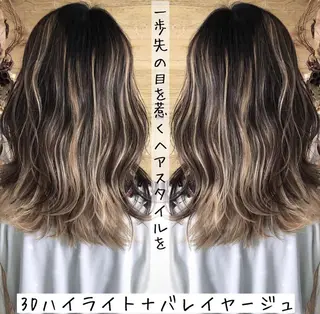 ミディアム カラー テトネ タカシのヘアスタイル