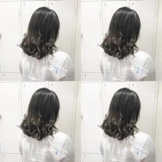 ミディアム カラー ショート/ボブ/ 白髪ぼかし/しんやのヘアスタイル