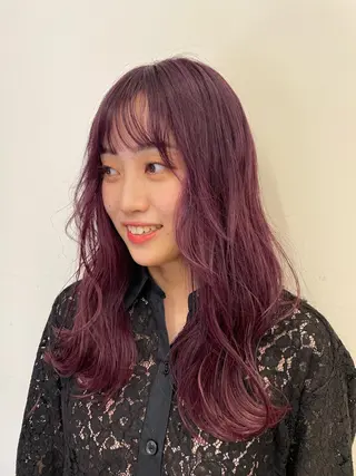 ロング カラー 木村 架音のヘアスタイル