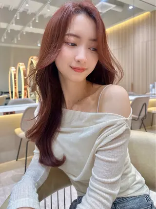 セミロング カラー レイヤー❣️縮毛矯正 川村利幸のヘアスタイル