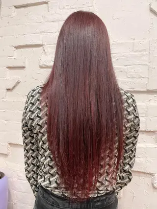 ロング カラー 【ピンク/韓国ヘア/ ヘアセット】亜海のヘアスタイル