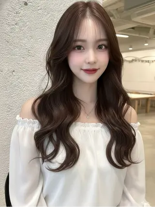 ロング ハルカ🌟グレージュ /オリーブブラウンのマツエク・マツパデザイン