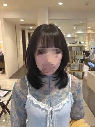 ミディアム 韓国レイヤー🪽 耳ツボジュエリーのヘアスタイル