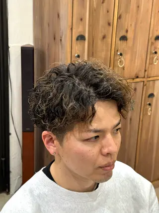 ショート パーマ メンズ スパイキー/ ピンパーマ/緑川雄也のヘアスタイル