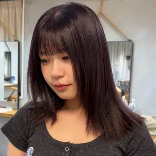 ミディアム 盛れる透明感カラー・ momokaのヘアスタイル