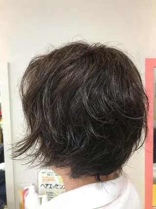 ミディアム カラー パーマ 横田 尚登のヘアスタイル