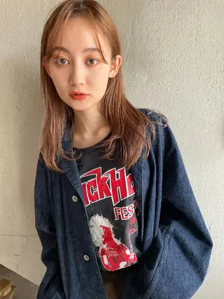 ロング カラー パーマ/レイヤー 岩山丈一郎のヘアスタイル