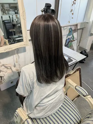 セミロング カラー Mariana雛/ 西大分/ハイライトのヘアスタイル