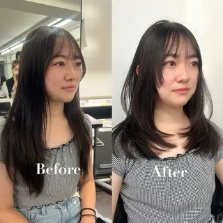 ロング レイヤーカット/透明 感カラー/aikaのヘアスタイル