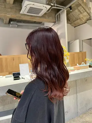 ロング 藤井 美歩/赤髪のヘアスタイル