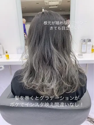 ミディアム カラー 柔らかbeige モトキのヘアスタイル