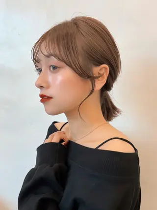 ミディアム カラー ヘアアレンジ 🌱ボブ/レイヤー/ ベージュ/あやみ✨のヘアスタイル