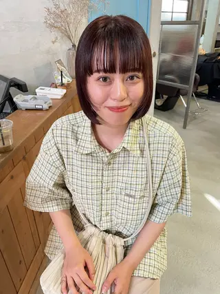 ミディアム カラー 石田 まいやのヘアスタイル