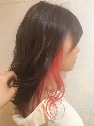 セミロング カラー ヘアアレンジ ナガミネアリサ/ 学芸大学/海外ヘアのヘアスタイル