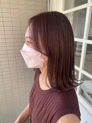 ミディアム カラー 韓国×髪質改善カラー 💎hinaのヘアスタイル