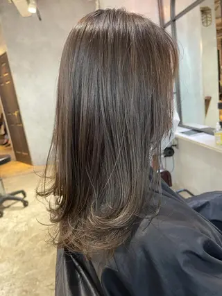 ミディアム カラー サイエンスアクア/艶 髪/レイヤー/清水のヘアスタイル