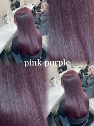 ロング カラー ヘアアレンジ 韓国ヘア/赤み消し /大人透明感🫧のヘアスタイル