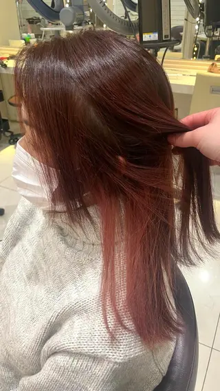 セミロング 韓国カラー／エクステ 松戸梨杏のヘアスタイル