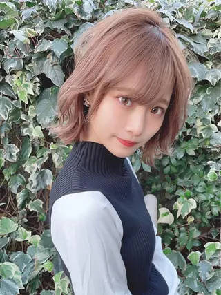 セミロング カラー パーマ ヘアアレンジ 【公式】amble luxe池袋東口🩷のヘアスタイル