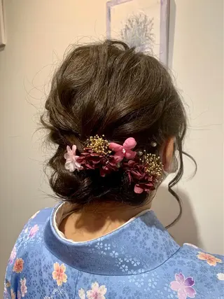 ミディアム ヘアアレンジ 青野 文香のヘアスタイル