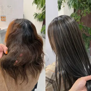 カラー R/🤎 パーマ＆ブリーチ🔥のヘアスタイル