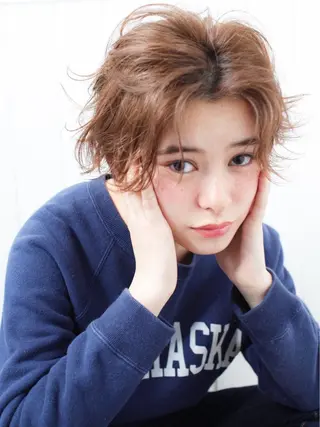 ショート カラー パーマ×ウルフカット koya☆のヘアスタイル