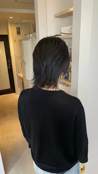 ミディアム カラー メンズ ayano / 透明感・くすみカラーのヘアスタイル